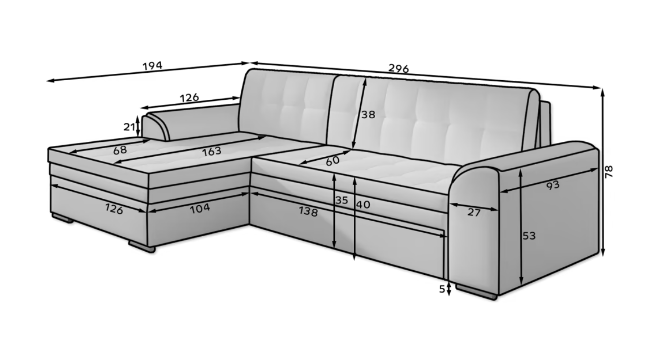 Worcester Corner Sofa Bed with Storage