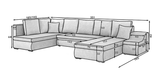 Maidenhead U Shaped Sofa Bed with Storage