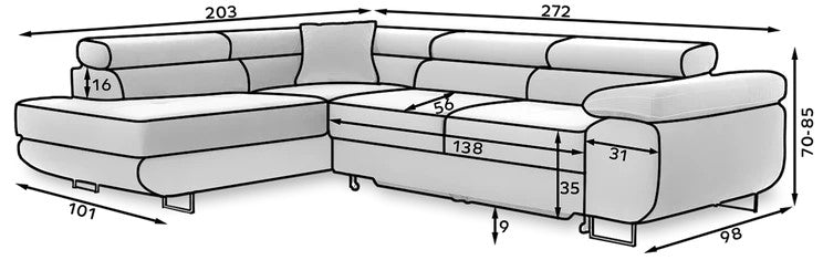 Midhurst Corner Sofa Bed with Storage