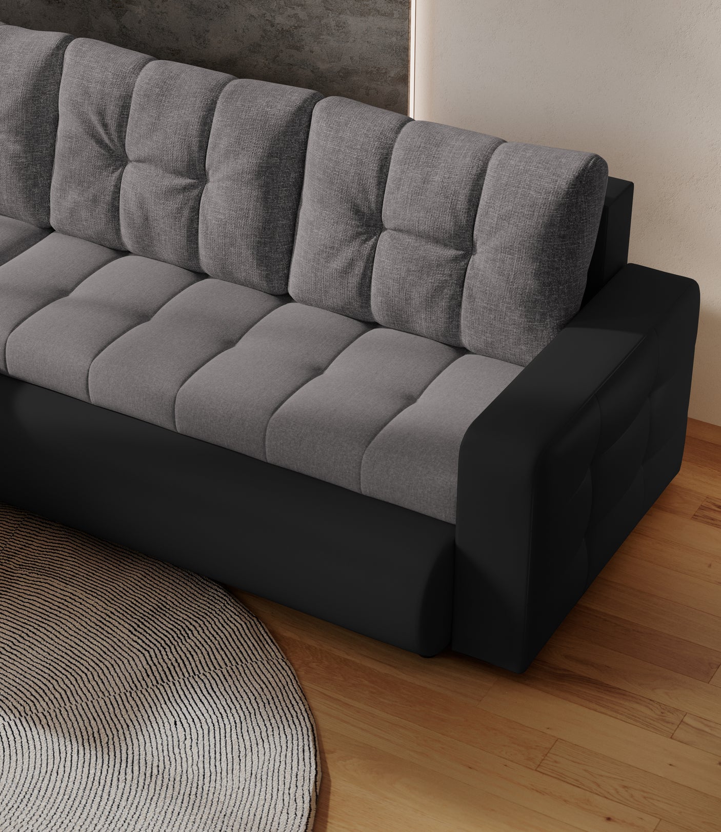 Grays [WU] Corner Sofa Bed with Storage