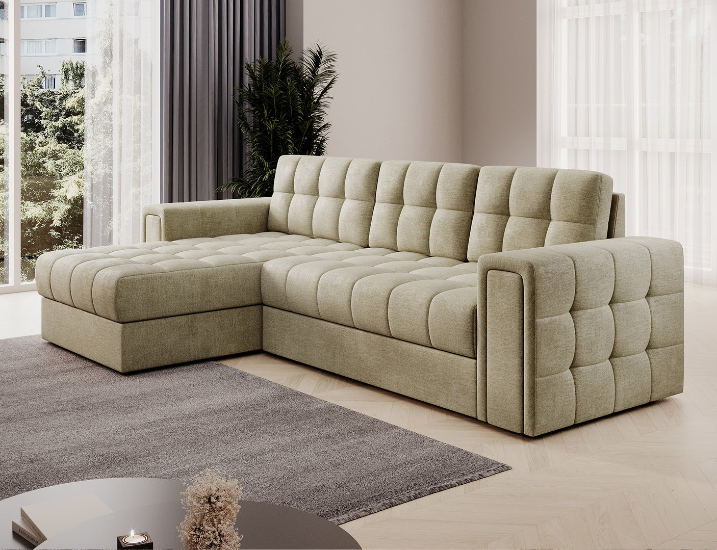 Ashbourne Corner Sofa Bed with Storage