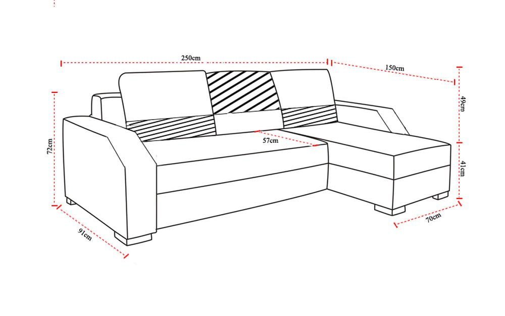 Denton Corner Sofa Bed with Storage