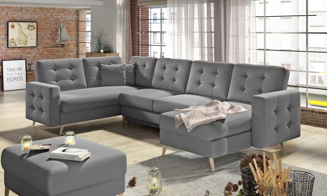 Sunderland U Shaped Sofa Bed with Storage