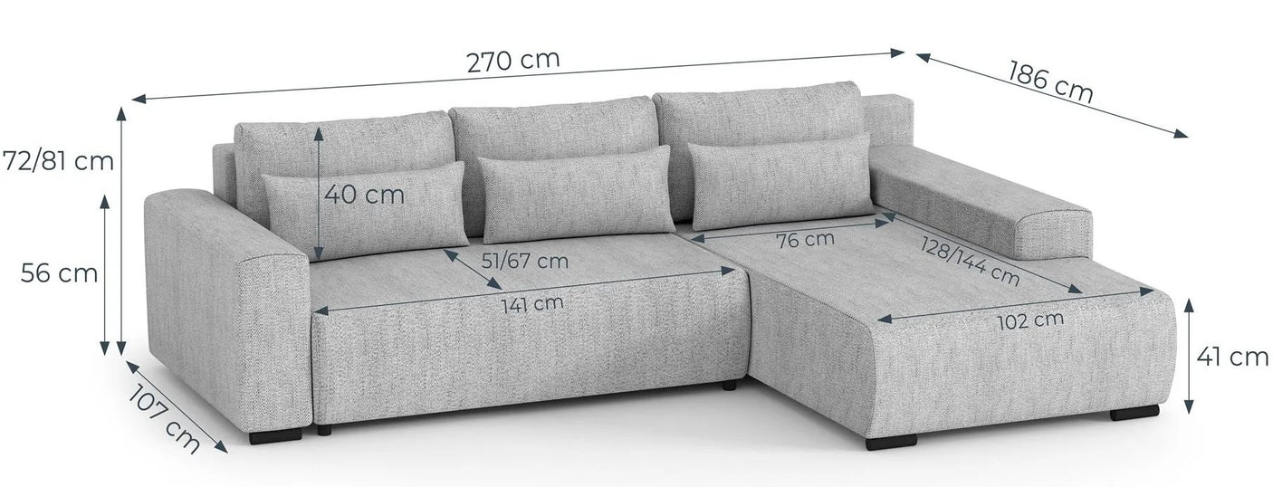 Beccles [MR] Corner Sofa Bed with Storage