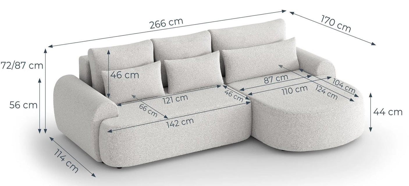 Bishop [MR] Corner Sofa Bed with Storage