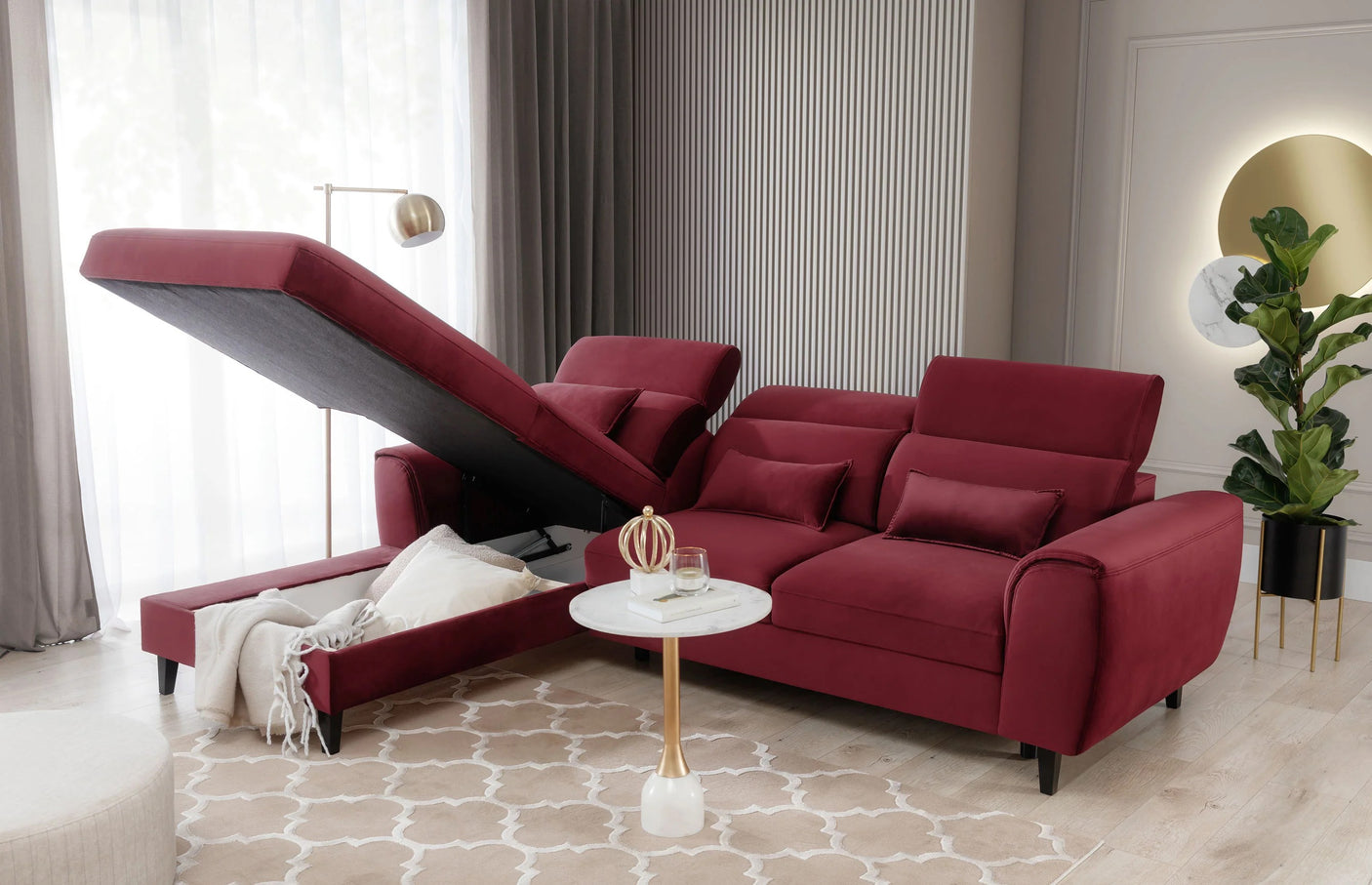 Crawley Corner Sofa Bed with Storage