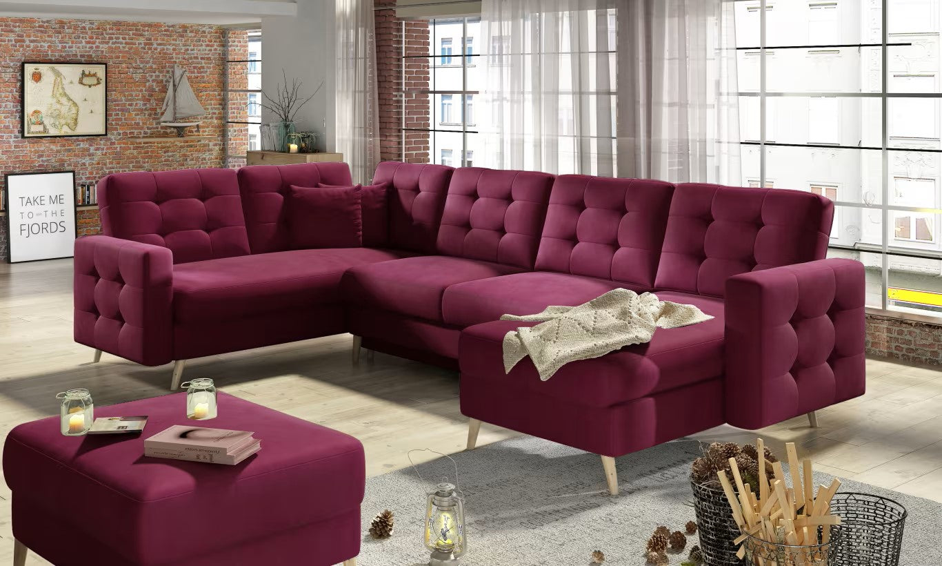 Sunderland U Shaped Sofa Bed with Storage