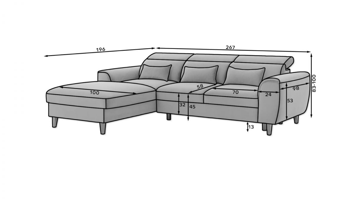 Crawley Corner Sofa Bed with Storage